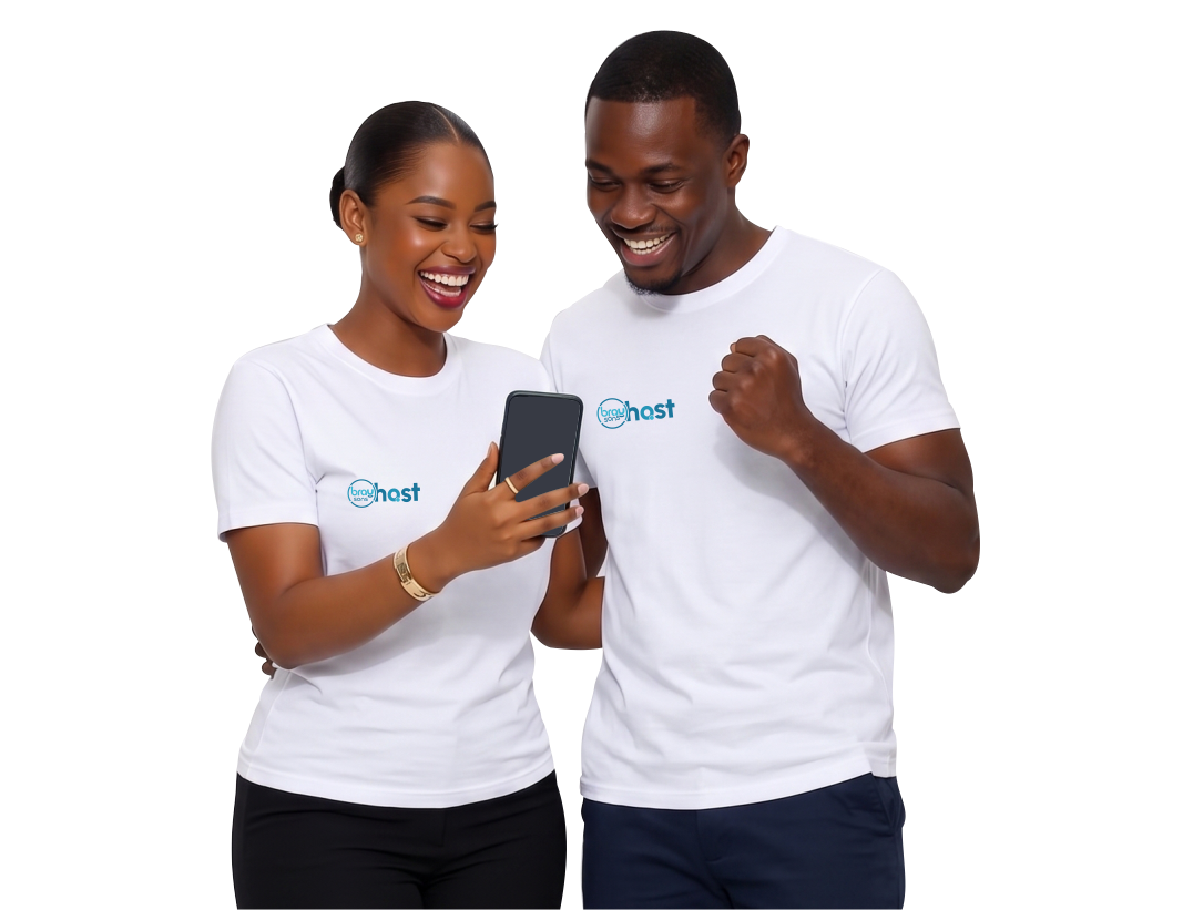 Braysons Host team in branded t-shirts ready to support Kenyan businesses online