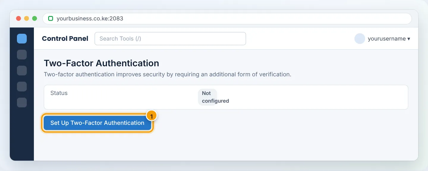 Click Set Up Two-Factor Authentication (1).