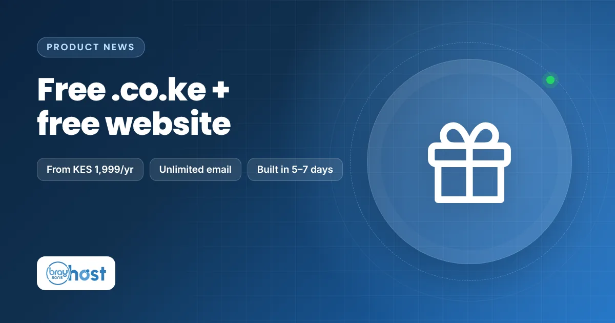 Free .co.ke + free website — Product News